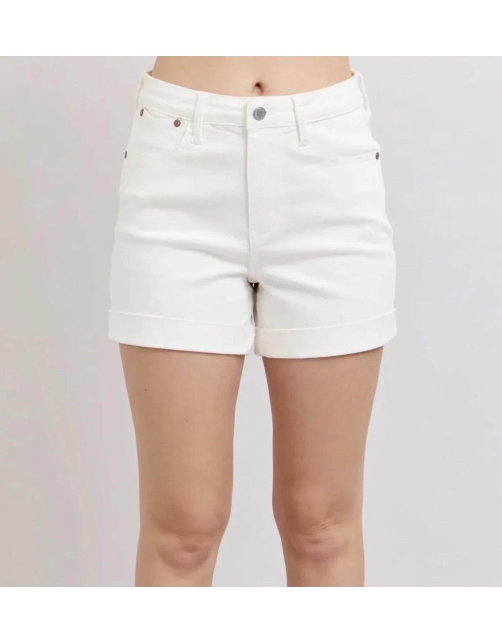 Judy Blue HW Aurora Weekender White Shorts