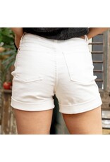 Judy Blue HW Aurora Weekender White Shorts