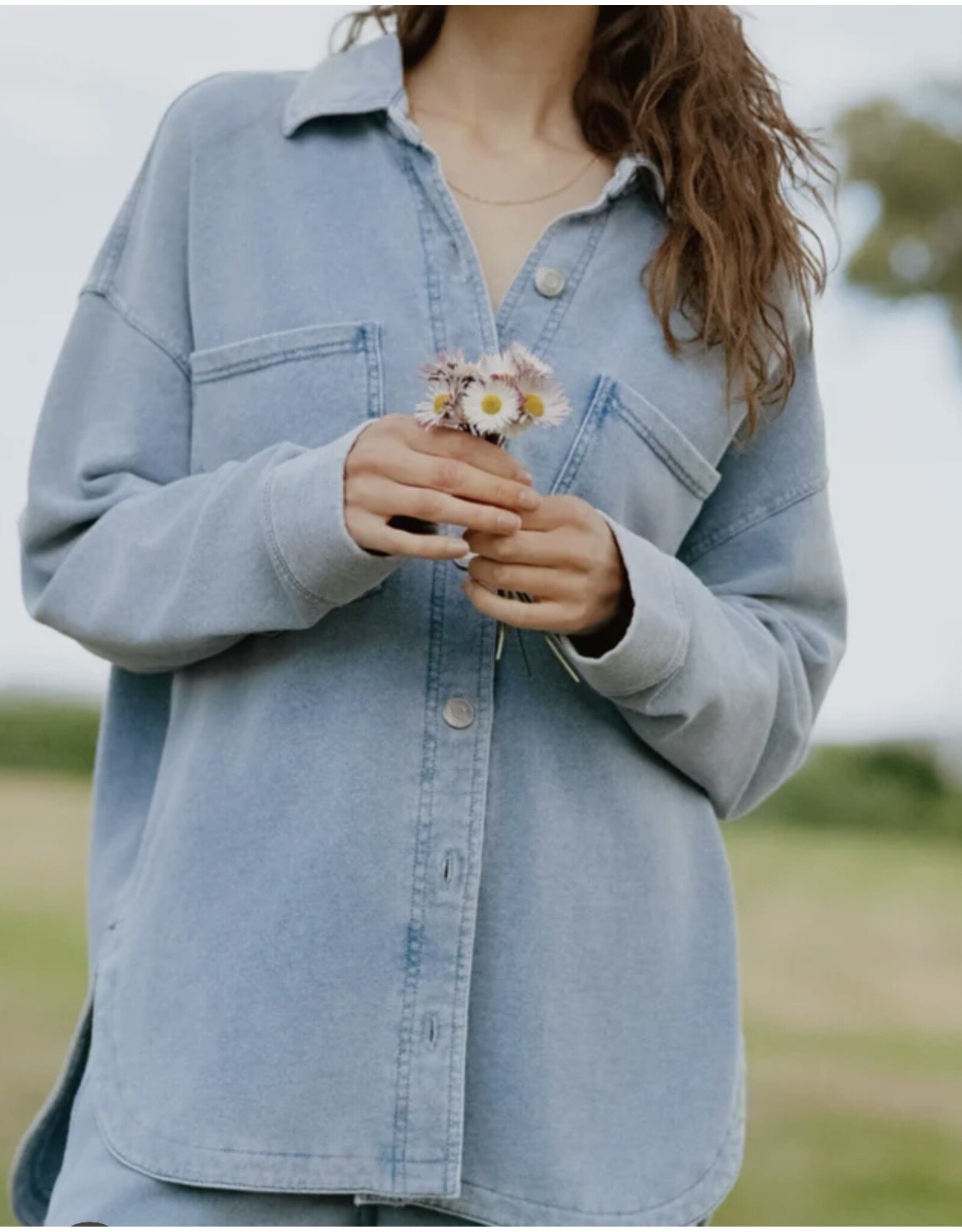 ZSupply ZSupply All Day Knit Denim Jacket Ocean Air Indigo