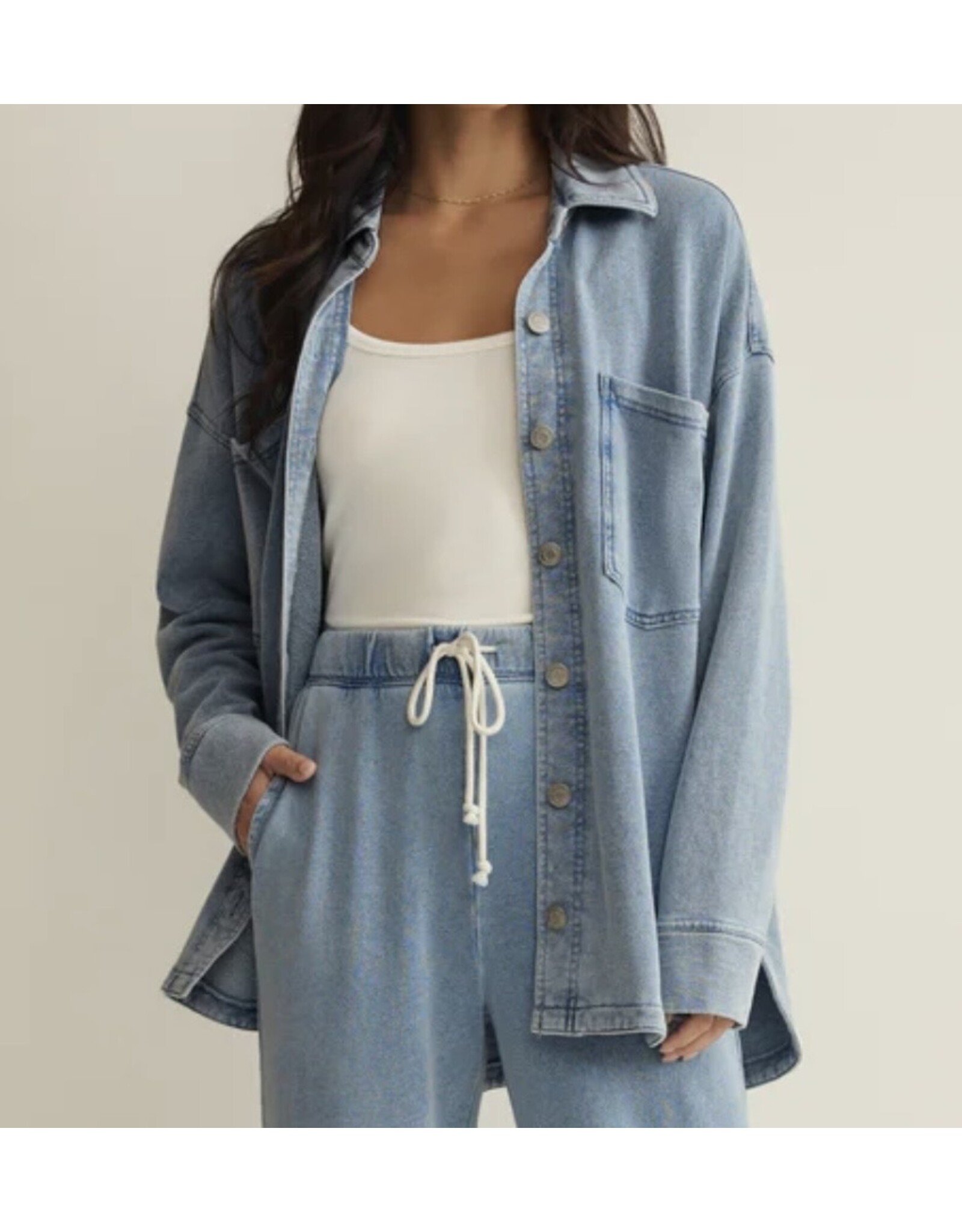 ZSupply ZSupply All Day Knit Denim Jacket Ocean Air Indigo