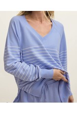 ZSupply ZSupply WEEKENDER STRIPE V NECK BARCELONA BLUE