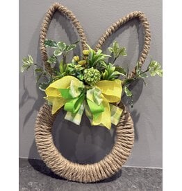 db Db rope bunny wreath w/ green/yellow bow