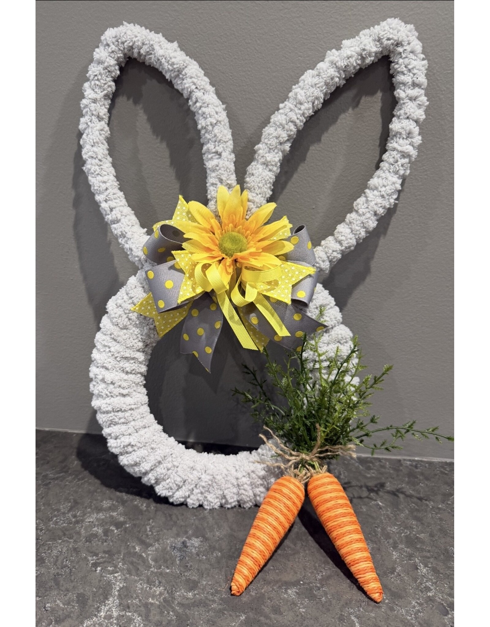 db Db soft grey yarn bunny wreath