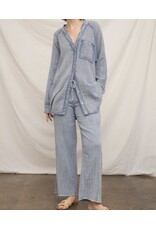 Chambray Crinkled Straight Pants