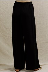 Black Elastic Waist  Wide Leg Pants