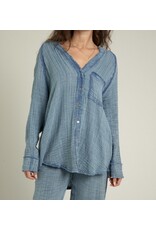 Encreme Chambray Long Slv Crinkled Shirt