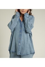 Encreme Chambray Long Slv Crinkled Shirt