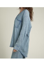 Encreme Chambray Long Slv Crinkled Shirt