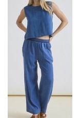 Chambray HW Wide Leg Pants