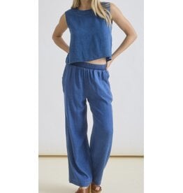 Chambray HW Wide Leg Pants