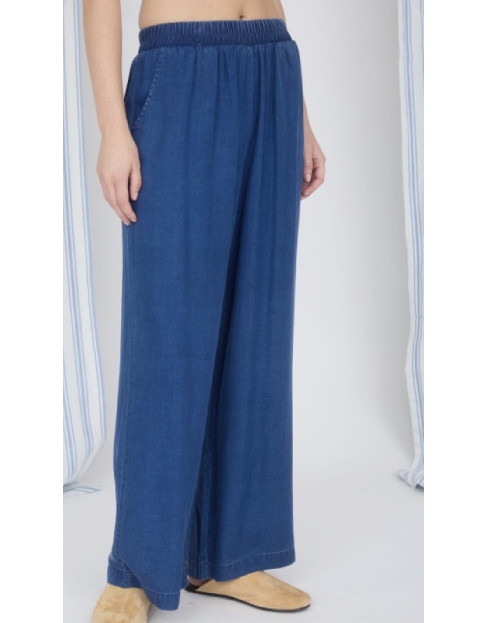 Chambray HW Wide Leg Pants