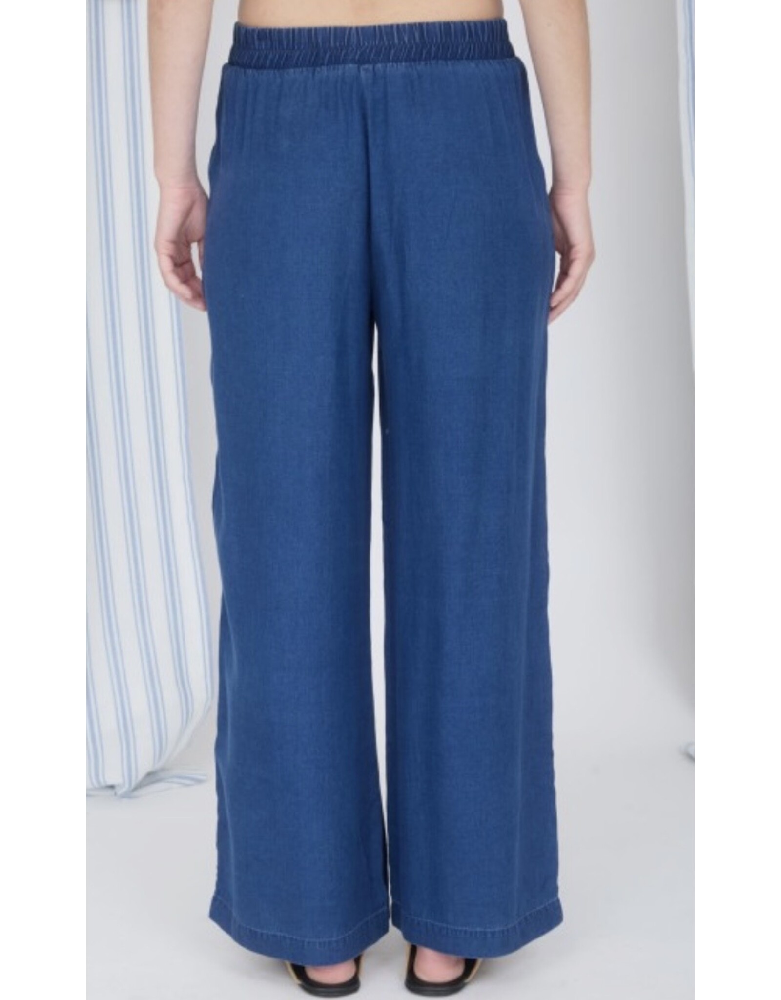 Chambray HW Wide Leg Pants