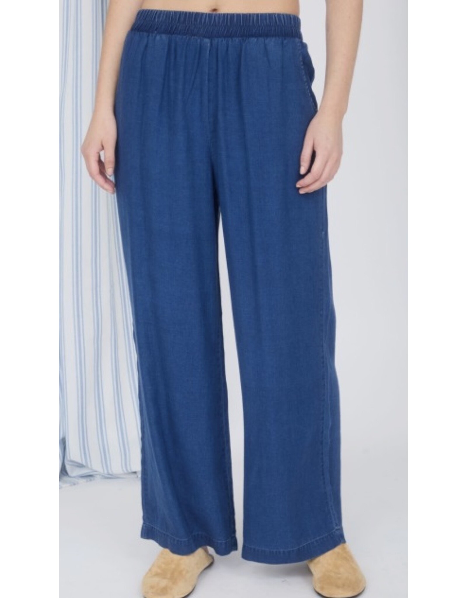 Chambray HW Wide Leg Pants