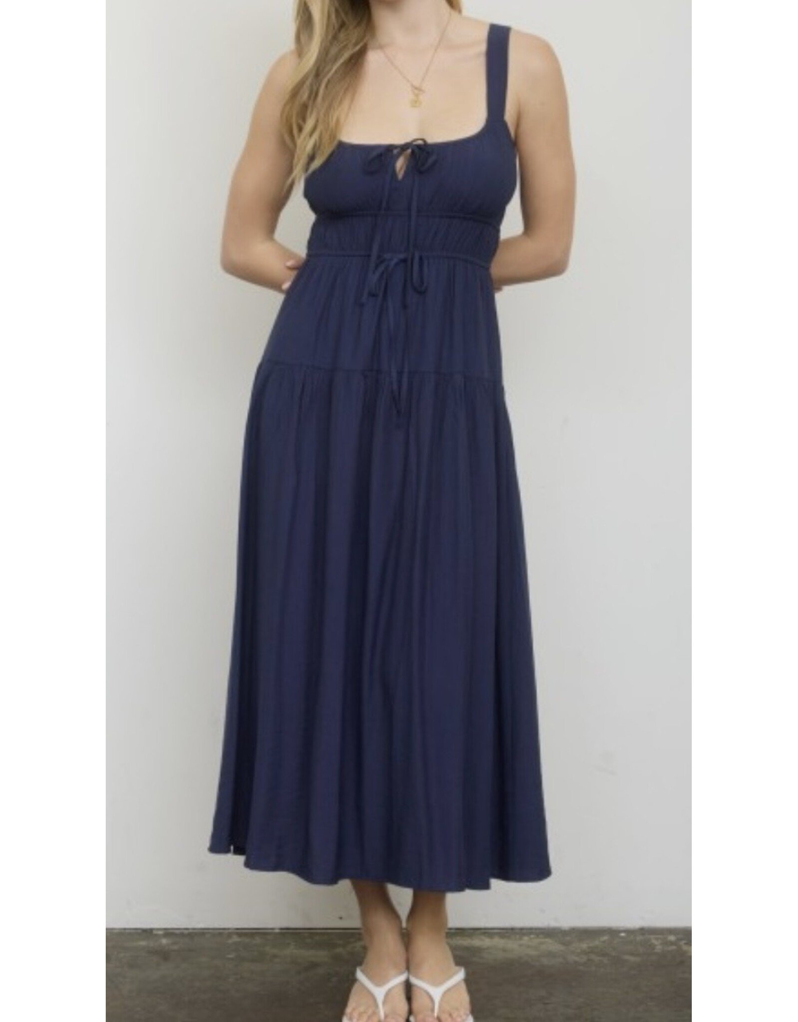 Scalloped Tie Strap Dress