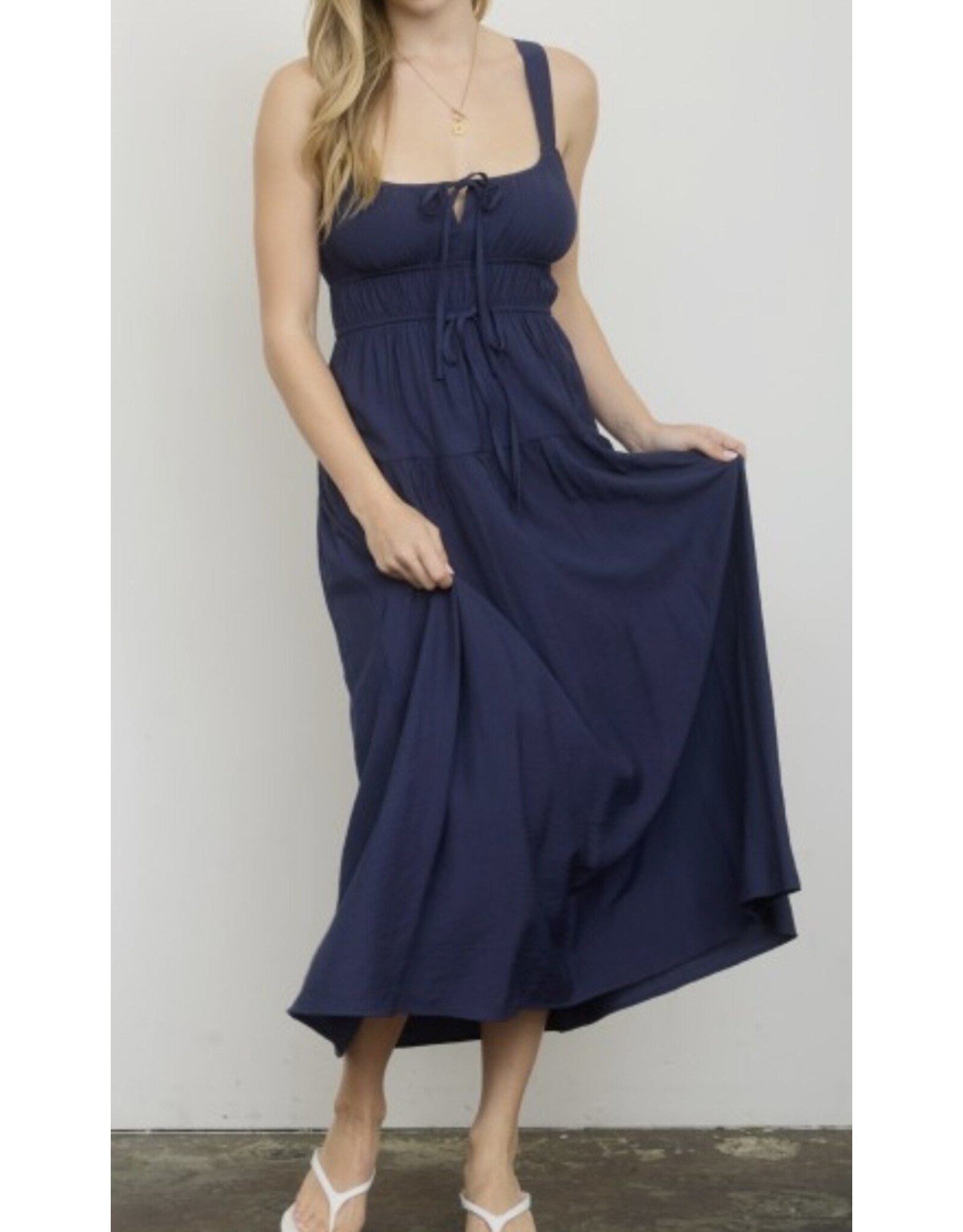 Scalloped Tie Strap Dress