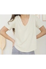Washed Scoop Neck S/S Top