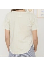 Washed Scoop Neck S/S Top