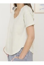 Washed Scoop Neck S/S Top