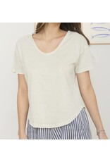 Washed Scoop Neck S/S Top