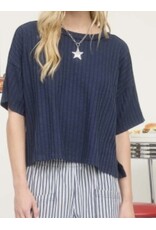 Ribbed S/S Back Star Patch Knit