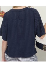 Ribbed S/S Back Star Patch Knit