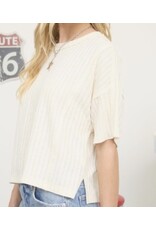 Ribbed S/S Back Star Patch Knit