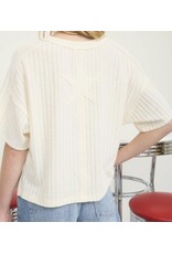 Ribbed S/S Back Star Patch Knit