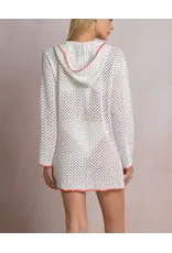 Elan Elan Crochet Hoodie Dress Cover Up