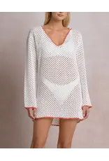 Elan Elan Crochet Hoodie Dress Cover Up