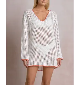 Elan Elan Crochet Hoodie Dress Cover Up