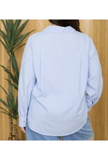 Plus Stripe Long Slv Collared Shirt