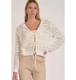 Elan Elan Flyaway Open Knit Cardigan