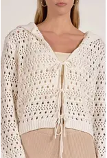 Elan Elan Flyaway Open Knit Cardigan