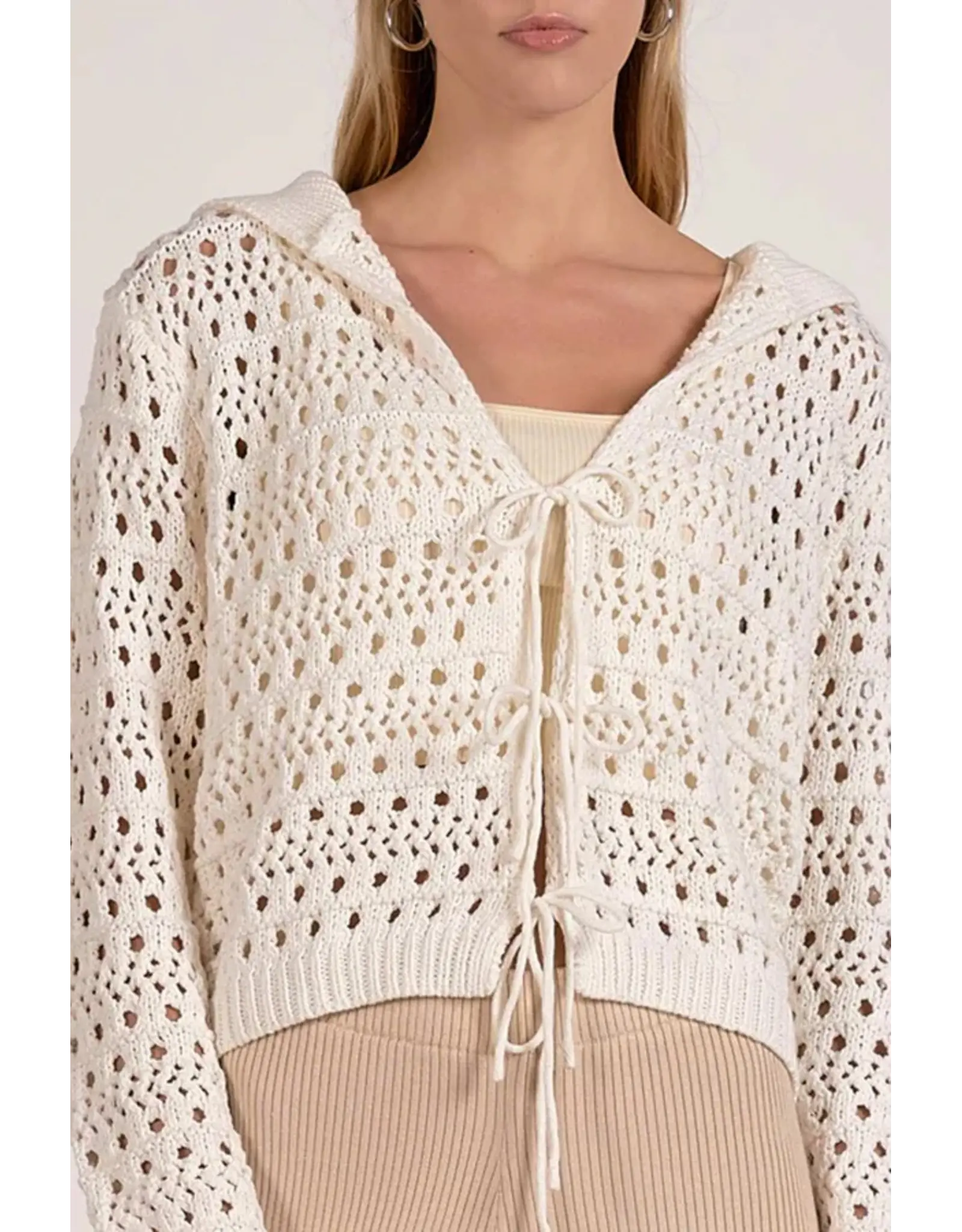 Elan Elan Flyaway Open Knit Cardigan