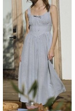 Navy Stripe Corset Detail Dress