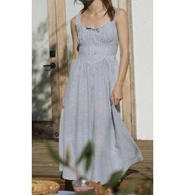 Navy Stripe Corset Detail Dress