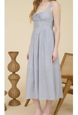 Navy Stripe Corset Detail Dress