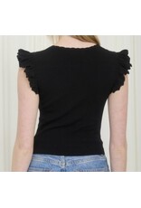 Ruffle Sleeve Knit Top