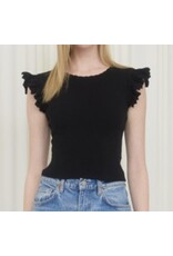 Ruffle Sleeve Knit Top