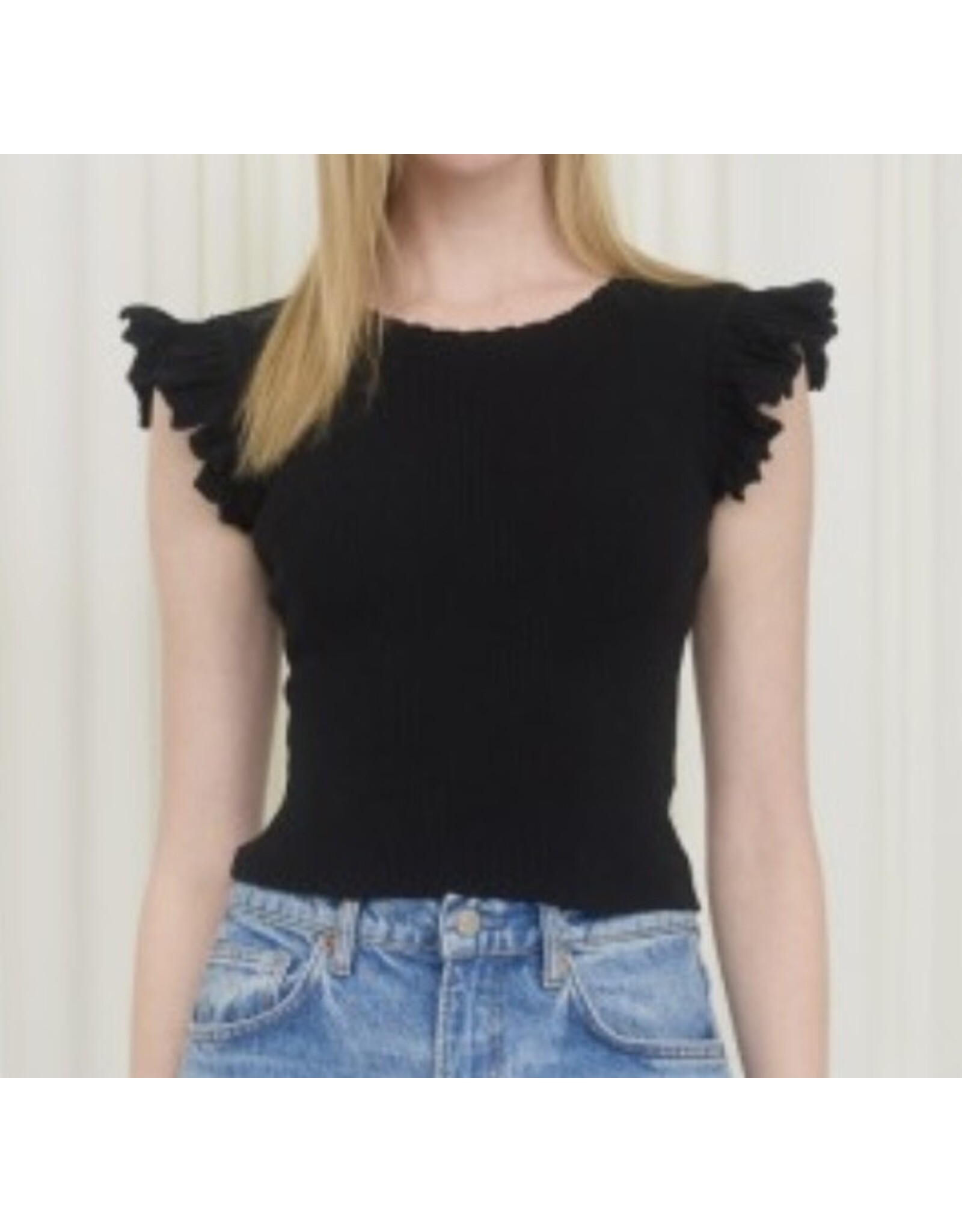 Ruffle Sleeve Knit Top