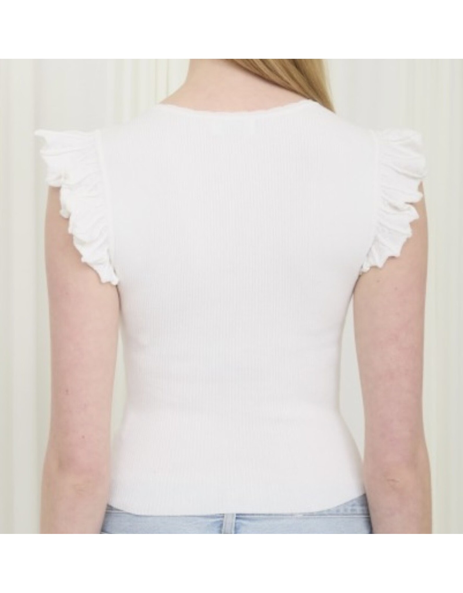 Ruffle Sleeve Knit Top