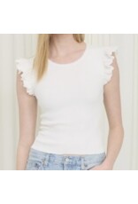 Ruffle Sleeve Knit Top
