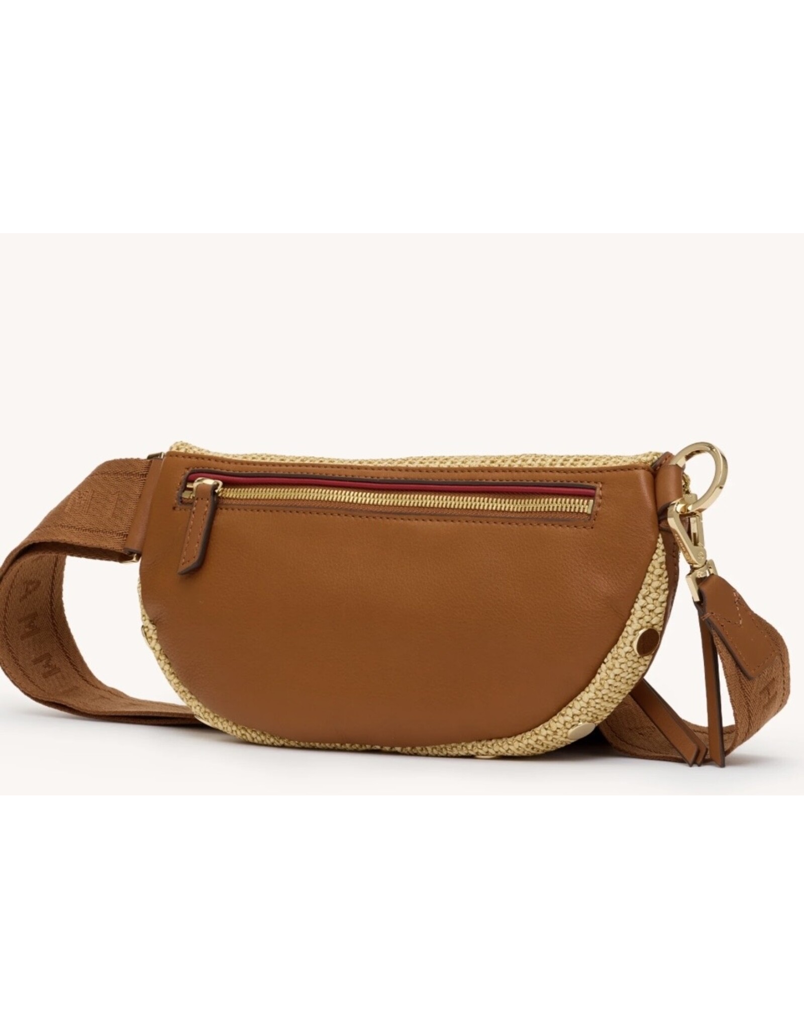 Hammitt Charles Crossbody Cocoa Raffia/Gold