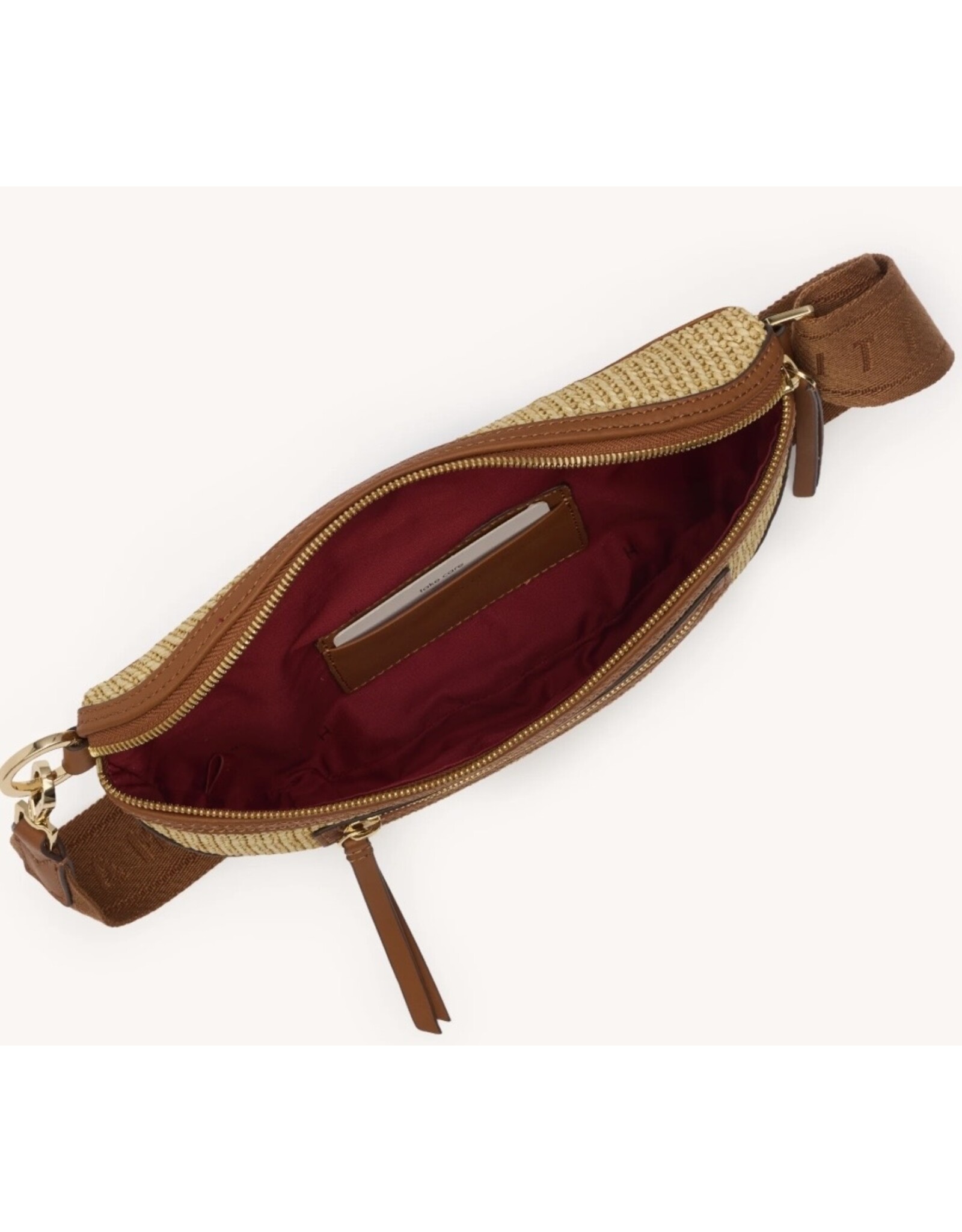 Hammitt Charles Crossbody Cocoa Raffia/Gold