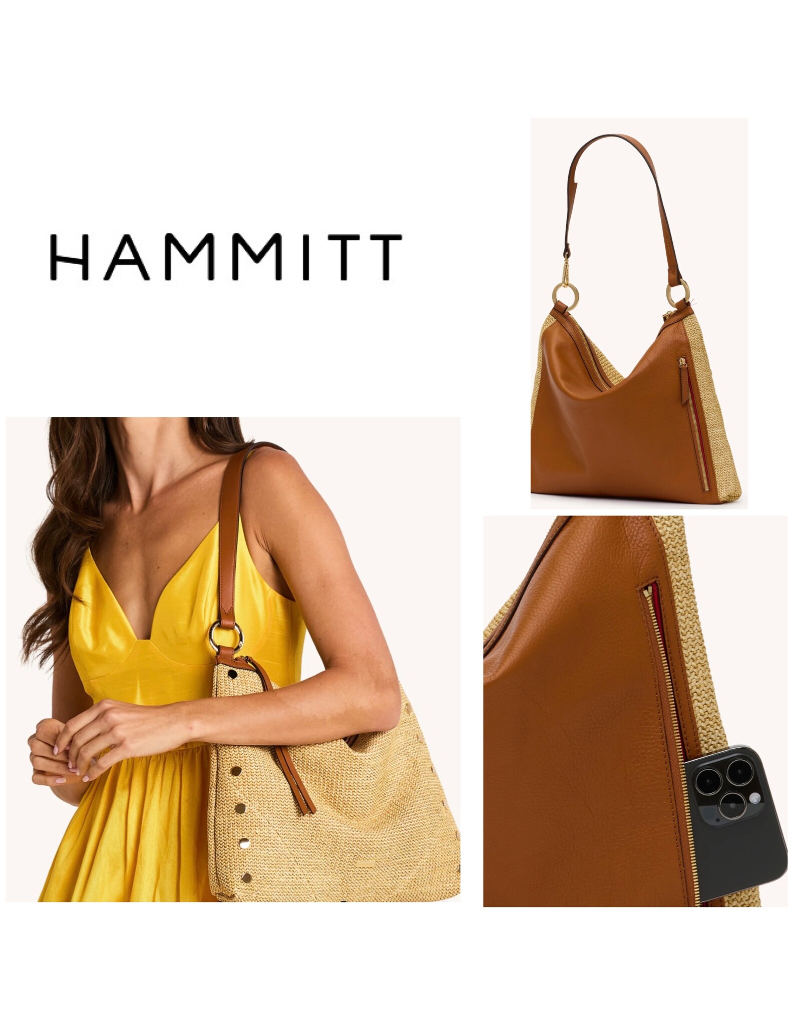 Hammitt Kyle Cocoa Raffia/Gold