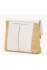 Hammitt VIP Calla Lily White Raffia/Brushed Gold Hammered
