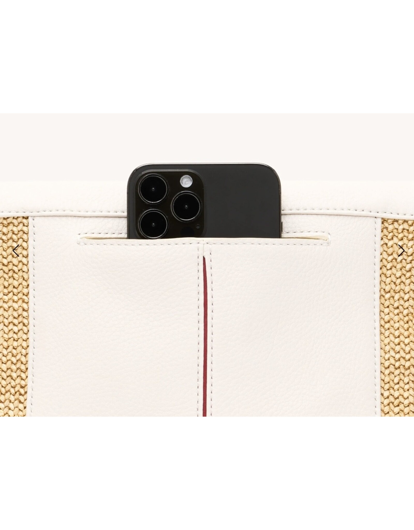 Hammitt VIP Calla Lily White Raffia/Brushed Gold Hammered