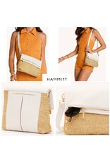 Hammitt VIP Calla Lily White Raffia/Brushed Gold Hammered