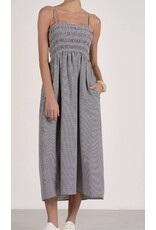 Elan Elan Jamie Midi Black Seersucker Dress