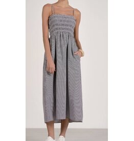 Elan Elan Jamie Midi Black Seersucker Dress